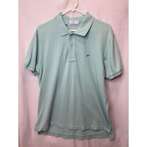 Southern Ride Pique Teal‎ Blue Cotton Golf Polo Medium M Shortsleeve See Pics
